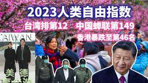 2023人类自由指数台湾排第12，中国蝉联第149，香港暴跌至第46名。2023.12.20NO2117#人类自由指数