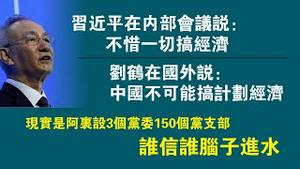 习近平在内部会议说：不惜一切搞经济；刘鹤在国外说：中国不可能搞计划经济。现实是阿里设3个党委150个党支部。谁信谁脑子进水。2023.01.18NO1691#刘鹤