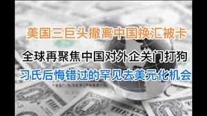 突发！美国三巨头想撤离中国换汇被卡，全球聚焦中国对外资关门打狗！习氏后悔错过的罕见去美元机会！(20241124第1306期)