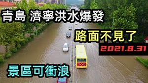 8月31日青岛暴雨引致洪水，道路瞬间成江河吓坏村民|青岛崂山导致景区封山，济宁城区水陆分不清|青岛又有水泡车诞生||#2021水灾#2021洪水#最新洪峰#青岛水灾|