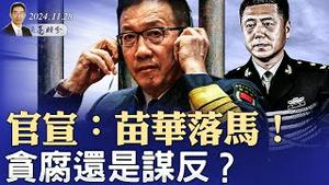 官宣：苗华落马！贪腐还是谋反？国防部否认董军出事；感恩节的感恩（政论天下第1466集 20241128）天亮时分